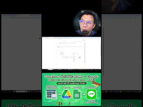 Short preview - Workflow ฟอร์ม HTML ส่งรูปเข้า Google Drive & Sheets + ส่งข้อความ LIFF.sendMessage